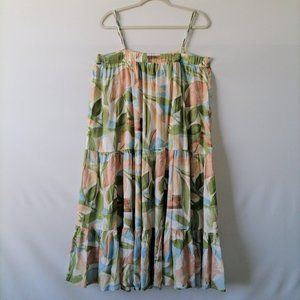 NWT Girl and the Sun Womens Multicolor Spaghetti Strap Floral Sundress Size L